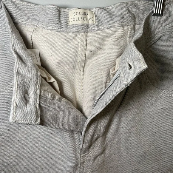 Soluna Collective Denim Pants Grey Adjustable Size 6 Upcycled Cotton Relaxed Fit - Picture 6 of 13